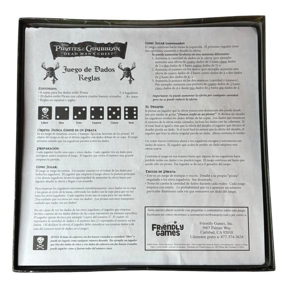 Disney Pirates Of The Caribbean "Pirate's Dice" Game Dead Man’s Chest 100% - Picture 11 of 16